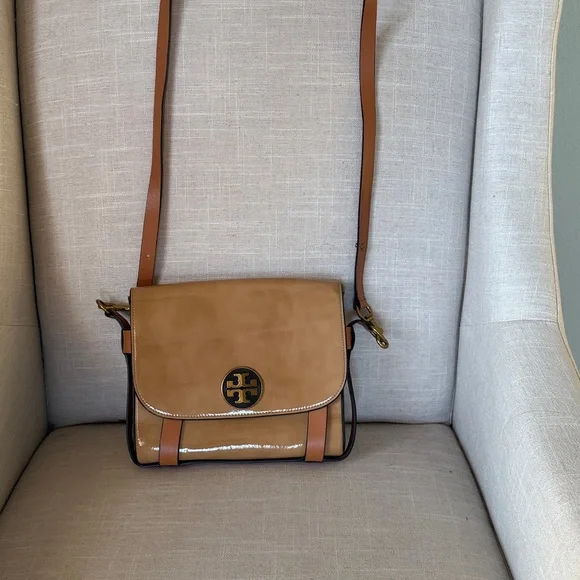 Tory Burch Alastair Pebbled Leather Shoulder Crossbody Bag Tan Convertible Bag - Picture 9 of 16